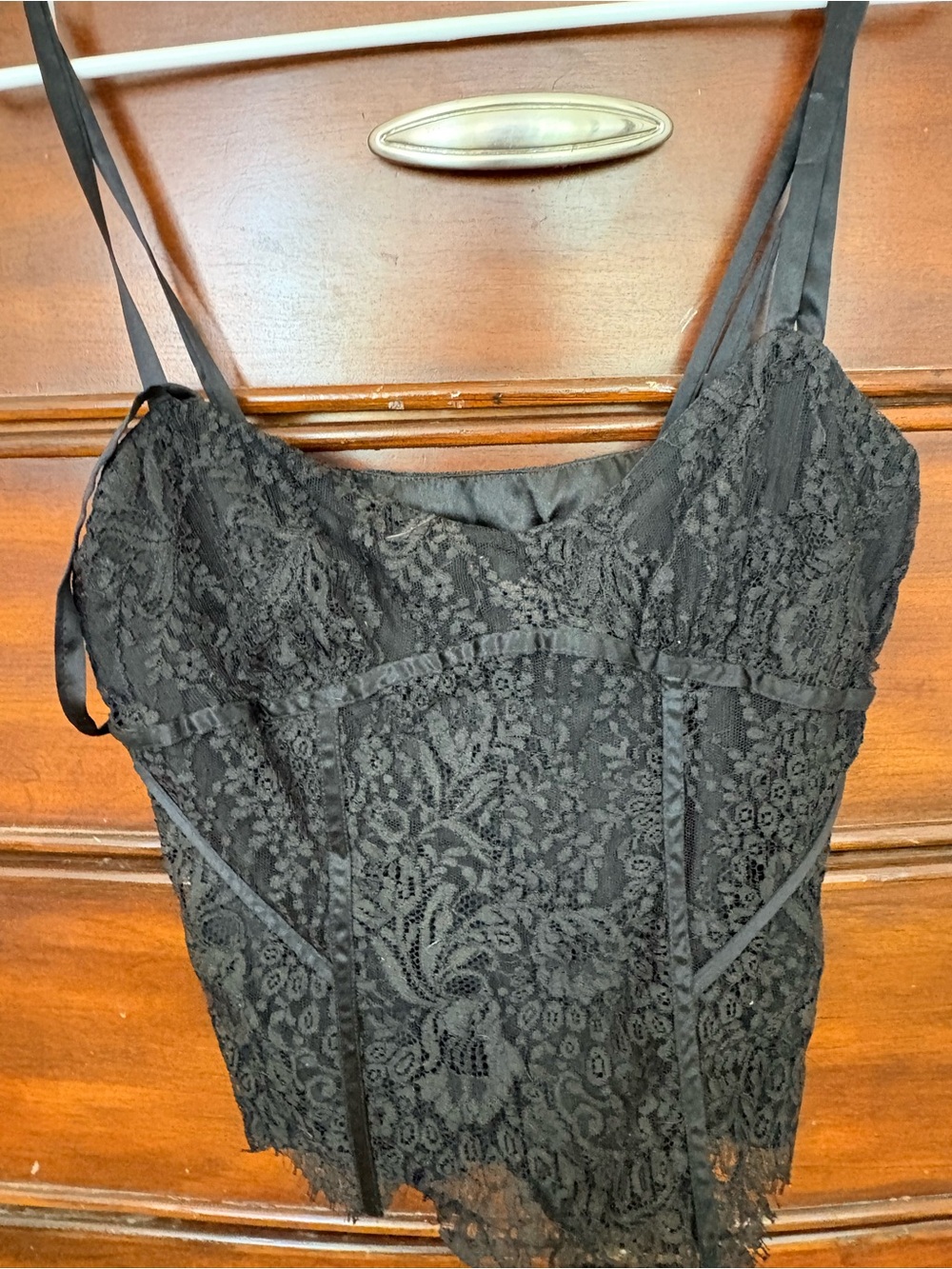 Black Lace Cami Bodice Top - laundry medium